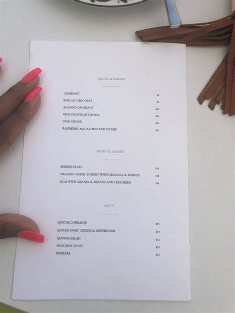 dior cafe menu price|Dior cafe miami reservations.